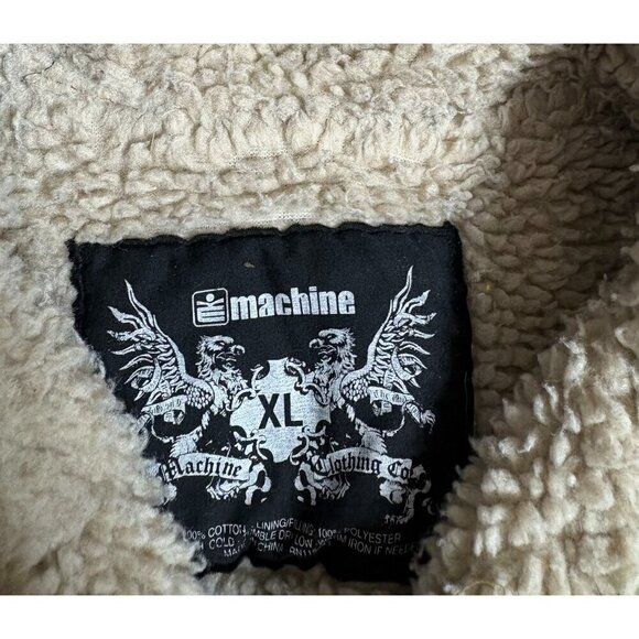 Machine Men's XL Corduroy Sherpa-Lined Trucker Jacket Coat Button Flap Pockets - Picture 7 of 12